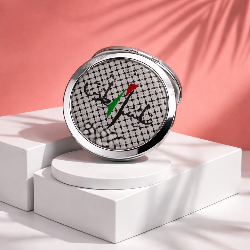 An elegant mirror with a traditional Palestinian design