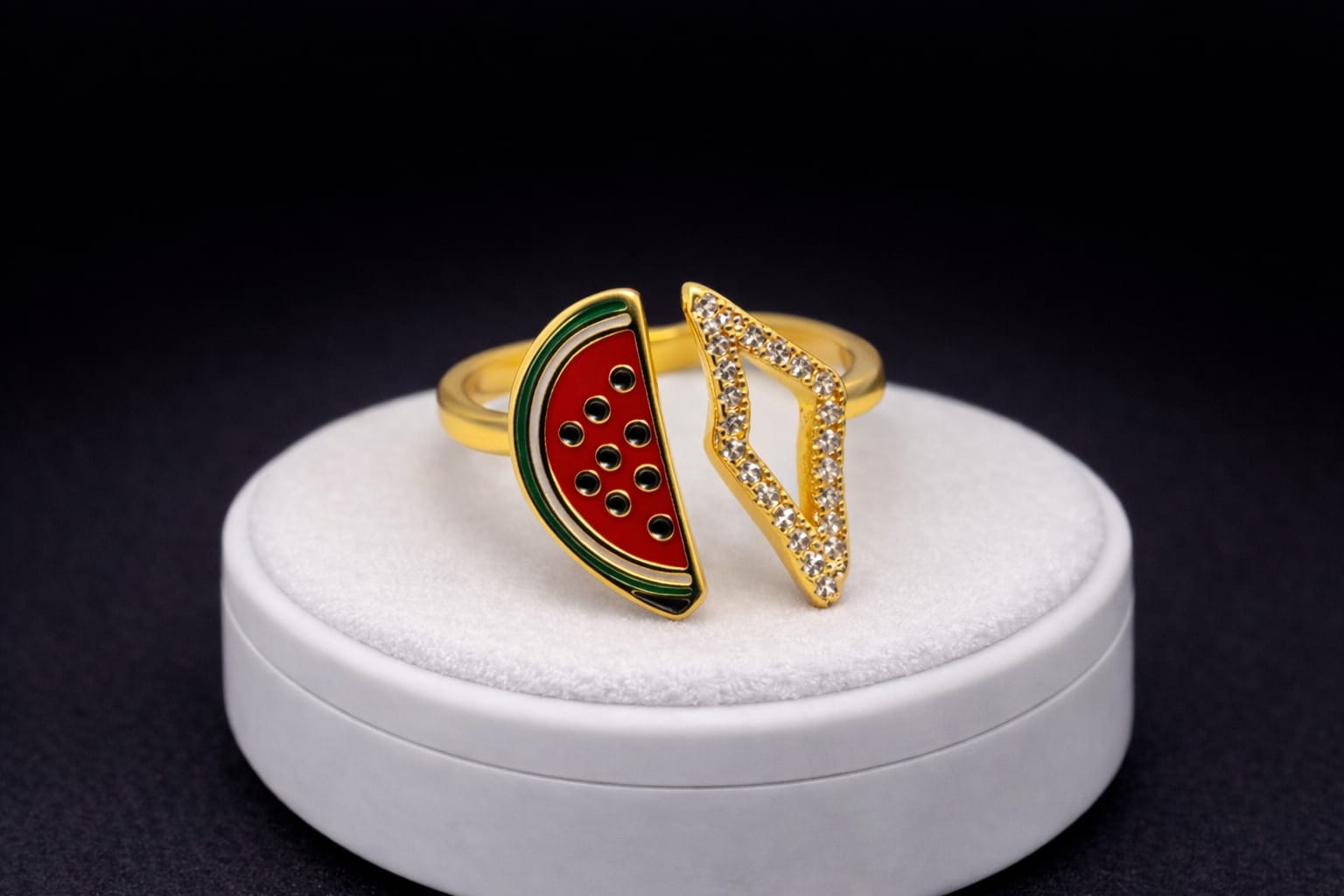 The Palestinian Watermelon Gold Ring – A playful touch with modern elegance