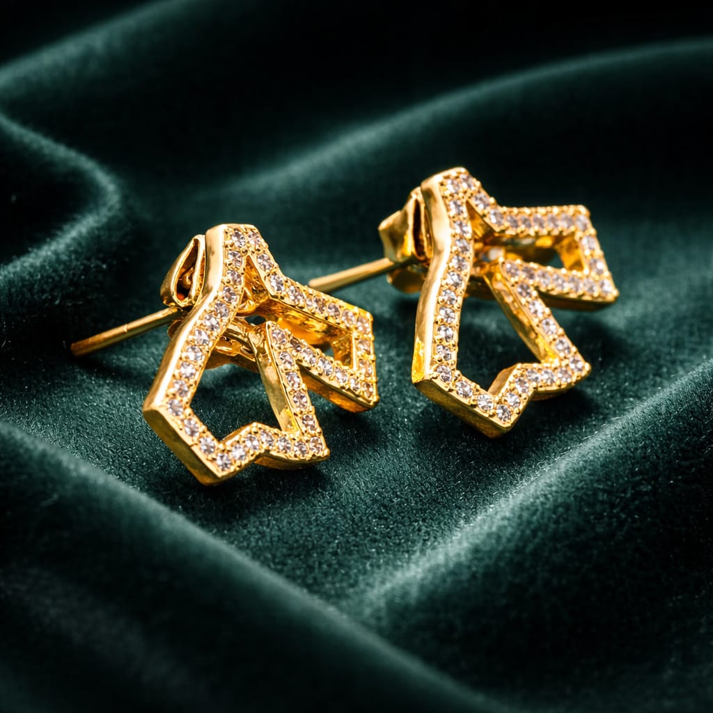 Jordan map earring plated in gold