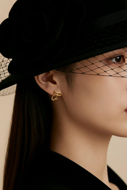 Gold-plated map of Jordan earring
