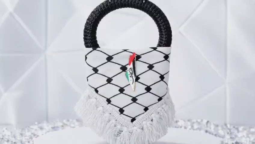 Palestinian keffiyeh pendant, map of Palestine