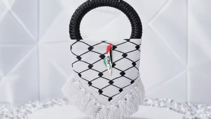 Palestinian keffiyeh pendant, map of Palestine