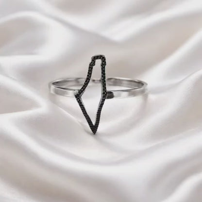 Silver and black Palestine map ring – simple yet expressive of belonging
