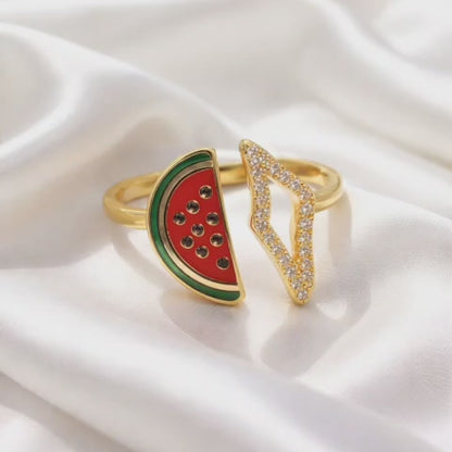 The Palestinian Watermelon Gold Ring – A playful touch with modern elegance